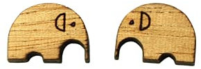 Ohrstecker Elefanten Afrika ethno Holz Ohrringe Stecker Juvelato