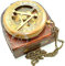 Samara Nautical Sonnenuhr-Kompass aus Messing mit Ledergehäuse und Kette – Push-Open-Kompass – Steampunk-Zubehör – Antik-Finish – schönes handgefertigtes Geschenk – Sonnenuhr 01