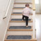Solid Wood Stair mat, Self-Adhesive Floor Mat Stair Non Slip Rectangular Rug, Safety Washable Rug for Kids Elders and Pets 14Pcs/Set