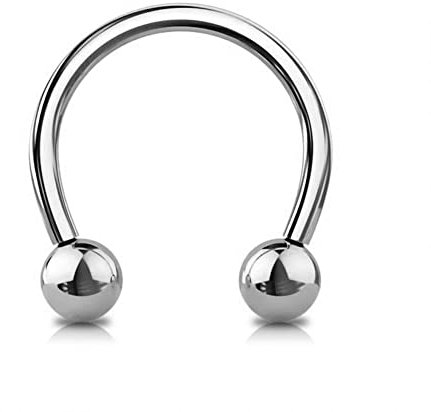 Jewel Barrel Hufeisen Piercing Septum Nase Ring Ohrringe Nasenpiercing Hoop 16G, 6mm 8mm 10mm Chirurgenstahl Helix Tragus Nippel Körperschmuck (Silber, 8)