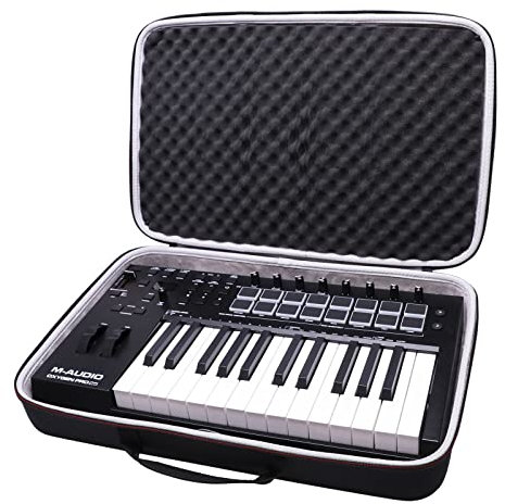 LTGEM EVA Hard Case for M-Audio Oxygen Pro 25 – 25 Key USB MIDI Keyboard Controller - Protective Carrying Storage Bag