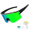 ZHABAO Polarisierte coole Sonnenbrille mit 3 austauschbaren Gläsern, Sportbrille für Baseball Fahren Radfahren, D03, Medium