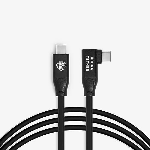 CobraTether USB-C-auf-USB-C-Kabel, 90°, 5 m, Schwarz