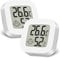 Ainiv Mini LCD Thermometer, 2 Stück Digital Thermometer Innen, Hygrometer Innen, Thermometer Hygrometer, Kabelloses, Luftfeuchtigkeit Meter für Babyzimmer Wohnzimmer Büro Gewächshaus(Weiß)