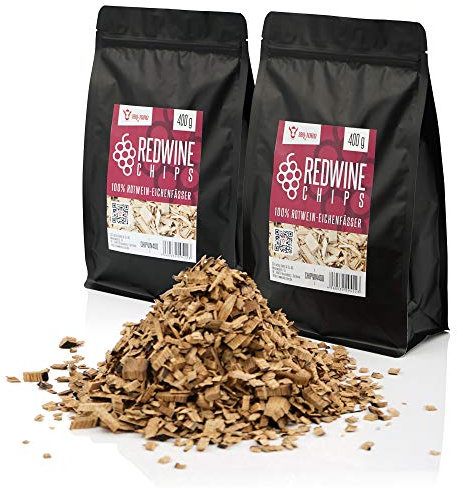 BBQ-Toro Redwine Smoker Chips Rotwein Räucherchips | 800 gr | rauchintensive Smokerchips aus Eichenfässern | Grillchips für Gasgrill, Smoker, BBQ | Grillzubehör | Eichenfass, Holzchips, Räuchern