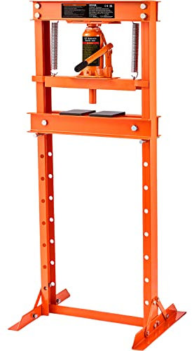 VEVOR Pressa Idraulica a Pavimento da Officina Garage Forza di Pressatura Massima di 12 Tonnellate, Pressa Idraulica da Officina Manuale Corpo in Acciaio al Carbonio Altezza Regolabile tra 40-705 mm