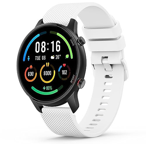 Yisica Correa para Xiaomi Mi Watch/Xiaomi Watch S1/Xiaomi Watch S1 Active/Xiaomi Mi Watch Color Sport, Pulseras de Silicona para Xiaomi Mi Watch/Mi Watch Color Sport (Blanco)
