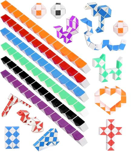 Kleine Geschenke für Kinder - 30 Stück Magische Schlange Würfel, 3D Puzzle Spielzeug, 24 Blöcke Mini Würfel, Knobelspiele für Kinder und Erwachsene