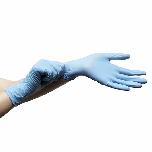 MONOUSALO Guanti Monouso in Nitrile Spessorati Blu Senza Polvere 100pz, Lattice e Talco con Microgrip Uso Professionale - Guanti Usa e Getta per Alimenti, Parrucchiere, Chef, Tattoo - 4,5g (M)
