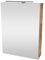 FACKELMANN Milano Spiegelschrank mit LED-Beleuchtung – Alibertschrank für Bad und Gäste-WC (50 x 68 x 15,3 cm) – SBC Badschrank mit Spiegel in Holz Braun – Tür rechts