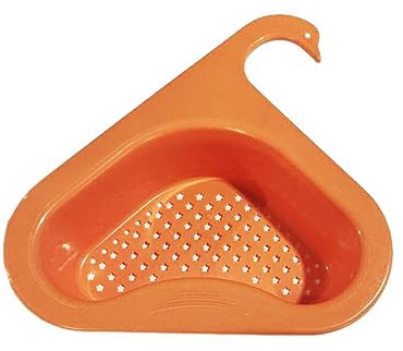 EIOLWJIEO Abtropfkorb für Küchenspüle, tragbar, dreieckig, in Tierform, Abtropfgestell für den Innenbereich des Haushaltsrestaurants, Orange