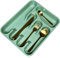 Darthome Green Cutlery Tray Plastic 5 Compartment Drawer Storage Organiser Rack Holder