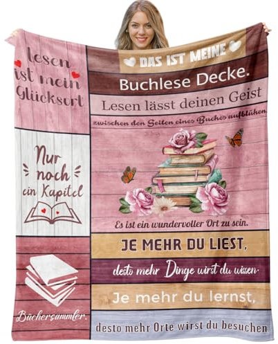 Agamedloay Geschenke für Frauen, Kuscheldecke Geschenk für Leseliebhaber, Lehrer Geschenk, Beste Freundin Geschenke, Überwurfdecken Geschenke für Tochter, Nichte, Lehrer 130x150cm