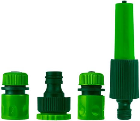 VERTO Regner mit Anschluss Kit 1/2 - Gerade Sprühvorrichtung - Sprühkrafteinstellung - Regner mit Einstellbarer Sprühkraft von Hartstrahl bis Nebel, Garten rasensprenger - Reinigungsspritze