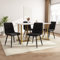KUAKE Esstisch 140×80cm mit 4 Stühlen Set, Metallbeinen Esstisch Moderner Küchentisch Set, Golden Tischbeine ﻿ (Schwarz-B)