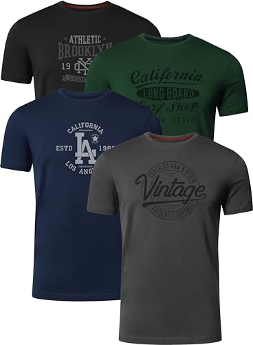 FULL TIME SPORTS Mens T-Shirt Pack of 4 Printed Tshirt PRINT-001