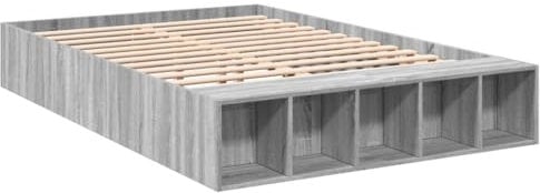 vidaXL Bettgestell, Bett mit Stauraum für Schlafzimmer, Bettrahmen mit Lattenrost, Schlafzimmerbett Doppelbett, Grau Sonoma 120x200cm Holzwerkstoff