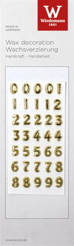 Wiedemann Kerzen Wachs-Zahlen-Set 0-9 Basic Gold 8 mm, 1 Set