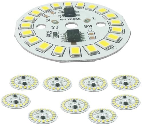 ADZJOY 5/10 Pezzi 220V Alta Tensione LED Pannello Luminoso 2835 Lampadina lineare Pannello Luminoso, 3-15W Driver Libero LED Pannello Luminoso Sorgente Luminosa(Warm White,10PCS_7W(35MM))