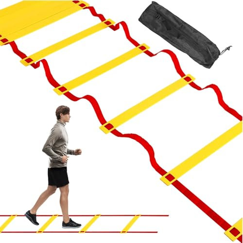 Training Ladder - Agility Drill Equipment, Speed Ladder Workout | Balance Exercise Tool, Footwork Training Gear, Outdoor Fitness Accessory, Speed Ladder for Adults and Kids Sports Activities