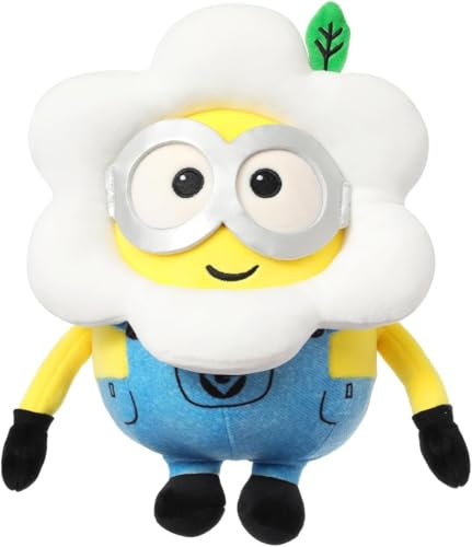 MINISO Minions Kuscheltier 25cm, Plüschfigur Bob Kuscheltier Baby, Niedliches Bob Kuscheltier mit Blume, Weiche Minion Kuscheltier Plüschspielzeug, Geeignet Minions Geschenk für Minion Fans