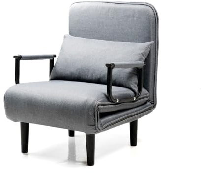 InnovaGoods® Sofá Cama Convertible 4 en 1, Sillón Cama Triple Pliegue con Respaldo Ajustable de 6 Niveles inclinación y Almohada Acolchada, ideal para Oficina, Dormitorio, Salón. Peso soportado 150 kg