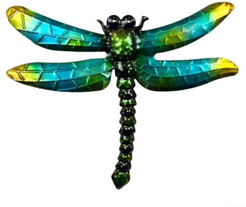 Iron Libelle Wanddekoration wunderschön gearbeitetes Kunstwerk für Garten und Terrasse (blau)