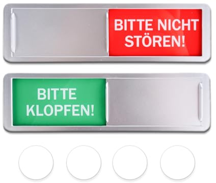 Bitte Nicht Stören Schild Türschilder Schiebeschild,Acryl-Kunststoff Privatsphäre Türschild Klebeschild mit 3M Klebefläche und Schiebefunktion Wendeschild