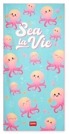 Legami - Leichtes, Mikrofaser, Kompaktes, Sandbeständig, Schnell trocknend, Ultra-absorbierend, Platzsparendes Handtuch, 85 x 180 cm, Octopus