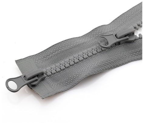 MBHHU Cerniera, Cerniera bidirezionale Aperta, 1 Pezzo, Cerniera a Doppio cursore, Cerniera a tiretto Singolo, Cerniera Aperta for Giacca(Gray,100CM-5#)