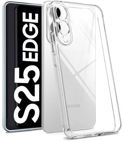 Oprimio Kristallklar Hülle für Samsung S25 Edge [Silikon Hülle] [%100 Durchsichtig] [Deutsche Material] [Ultra Dünn] Klar Handyhülle für Samsung Galaxy S25 Edge