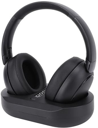Goshyda Écouteurs sans Fil pour L'observation de la Télévision, Casque télévisé sans Fil pour Les Personnes âGées avec Une Base de Charge, Supporter 2,4 G et Bluetooth (Prise UE)