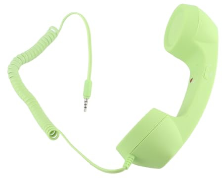 Vintage Phone Handset Wired Retro Call Receiver 3.5mm USB C | HD Speaker Mic for Clear Audio, Built-in Call Control Buttons, Phone Handset for Smartphone Tablet Laptop, Plug and Play