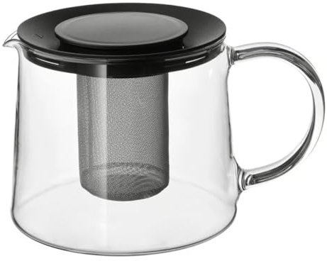 ZR SOLUTIONS RIKLIG Glass Teapot 1.5L – Heat-Resistant Borosilicate Glass Teapot with Infuser | Clear Loose Leaf Tea Pot for Home & Office | Elegant Gift for Tea Lovers UK