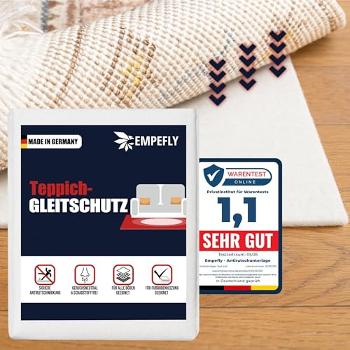 Teppich Antirutschunterlage 160 x 230 cm – Made in Germany – Zuschneidbare Antirutschmatte ohne Weichmacher – rutschfeste Teppichunterlage für alle Böden – Geruchsneutraler Teppichstopper
