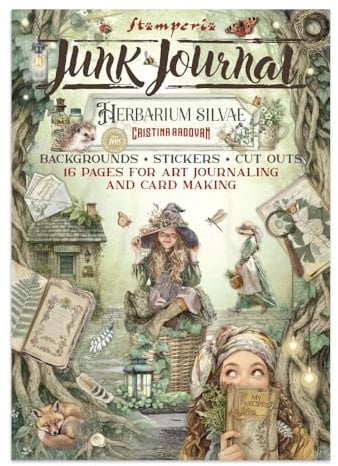 Stamperia - Junk Journal Stickers, Cut-Outs, and Backgrounds for Scrapbooks, Albums, Card Making, Bullet Journalling and More, Perfect for Hobbies, Crafts, and Gifting (Herbarium Silvae)
