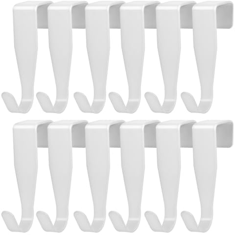HAPINARY Set di 16 Ganci da Porta senza Forare in Acciaio al Carbonio Bianco, Salvaspazio Finitura Elegante e Contemporanea per Cucina e Bagno