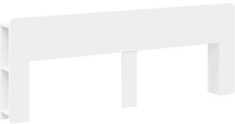 Owoxanthellate Kopfteil Schrank mit Stauraum Weiß, Bettkopfteil für Schlafzimmer, U-Form Bett-Regal aus Holzwerkstoff, Bettregal Hinter Bett Schrank, 193,5 x 18,5 x 80 cm