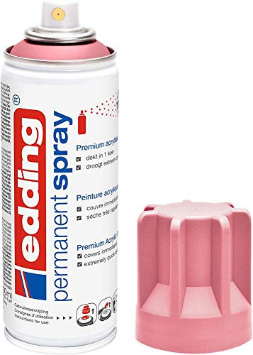 edding 5200 spray permanent - mauve chic mat - 200 ml - peinture acrylique pour peindre ou décorer verre, métal, bois, céramique, plastique, toile - peinture acrylique en aérosol