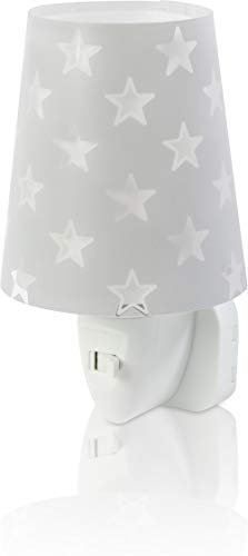 Dalber Nachtlicht Steckdose Kind Baby, LED Nachtlicht für Kinderzimmer, Sterne Stars Grau