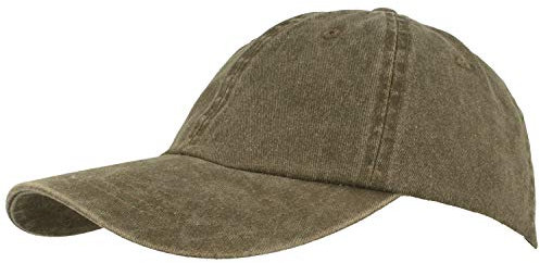 Breiter Baseball Cap Basecap Sonnen Kappe 100% Baumwolle Größenverstellbar & Waschbar - Oliv