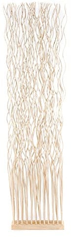 DESIGN DELIGHTS Bello PARAVENT Wave | Legno di salice, 170x40cm (HxP) | Schermo Fatto di Rami di salice, divisorio per Ambienti, Parete divisoria, Muro divisorio | Colore: Sbiancato