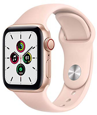 Apple Watch SE (GPS + Cellulare, 40MM) Cassa in Alluminio Oro con Cinturino Sportivo Rosa Sabbia (Ricondizionato)