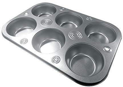 EUROXANTY Molde para Magdalenas y Muffins | Molde metálico | Bandeja para hornear | Molde con 6 cavidades