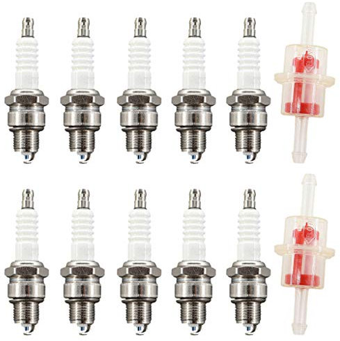 HURI 10x Zündkerze mit Benzinfilter für Simson S50, S51, S70, S53, SR50, SR80, KR51/1, KR51/2, SR1, SR2, SR2E, SR4-2, SR4-3, SR4-4, ES, TS,ETS, ETZ, EMW, RT, AWO, IWL, Troll, Wiesel