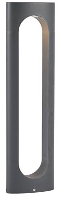 Lucande LED Außenleuchte Fenti (Modern) in Schwarz aus Aluminium (1 flammig,) - Wegeleuchte Pollerleuchte Wegelampe Sockelleuchte