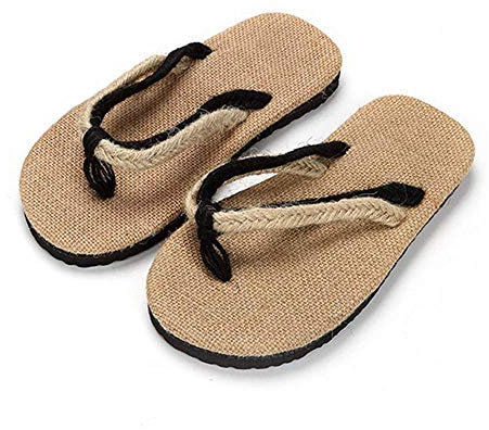DHRH Zapatillas de Lino de Paja Hechas a Mano,Chanclas de Verano,Antideslizantes,absorbentes de Sudor,Resistentes al Desgaste,Zapatillas de Playa