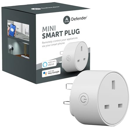 Defender Smart Plug - Alexa & Google Home Compatible - Wireless Voice Controlled Home Automation - WiFi Remote Control Socket - Timer Schedule (1 Pack)