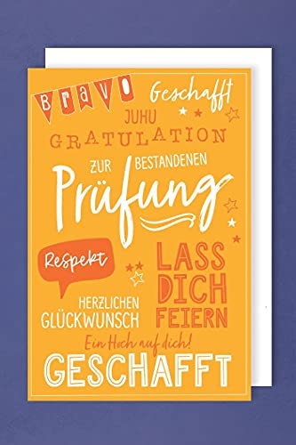 Prüfung Grußkarte Karte Abitur Examen Gratulation Geschafft 16x11cm