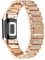 ahayo Damen Armband für Fitbit Charge 5, Metalllegierung mit funkelnden Kristallen Bling Schnellverschluss Uhrenarmband für Fitbit Charge 5 Aktivitäts Tracker (Roségold)